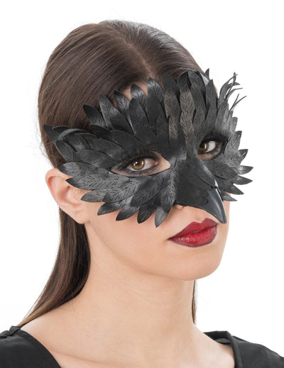 Halbmaske Rabe Kunstleder-Effekt fÃ¼r Erwachsene