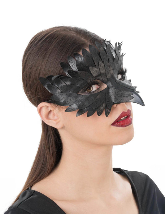 Halbmaske Rabe Kunstleder-Effekt fÃ¼r Erwachsene