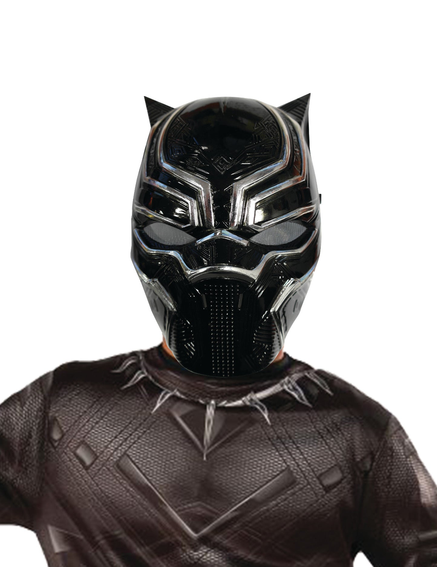 Demi-masque Black Panther pour enfant noir et argenté