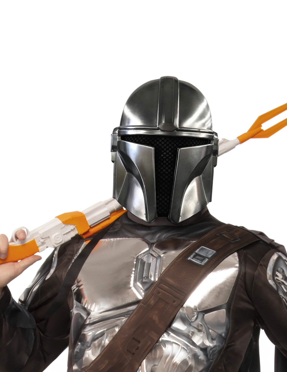 Halbmaske The Mandalorian™ für Erwachsene Grau, Silber