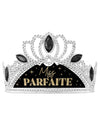 Diadème humoristique Miss Parfaite pour femme argenté et noir
