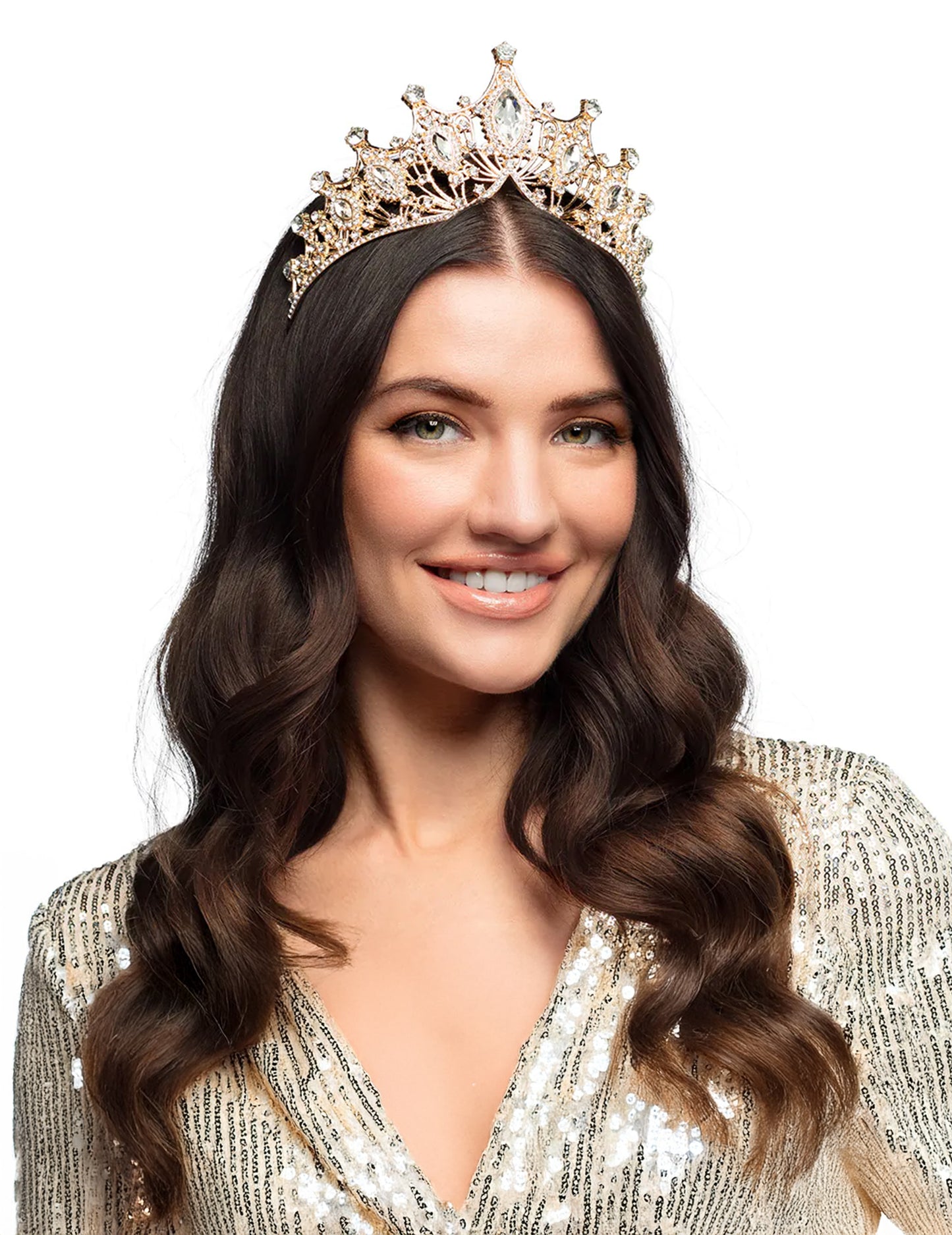 Diadem Königin Rosegold Metallic-Look Erwachsene