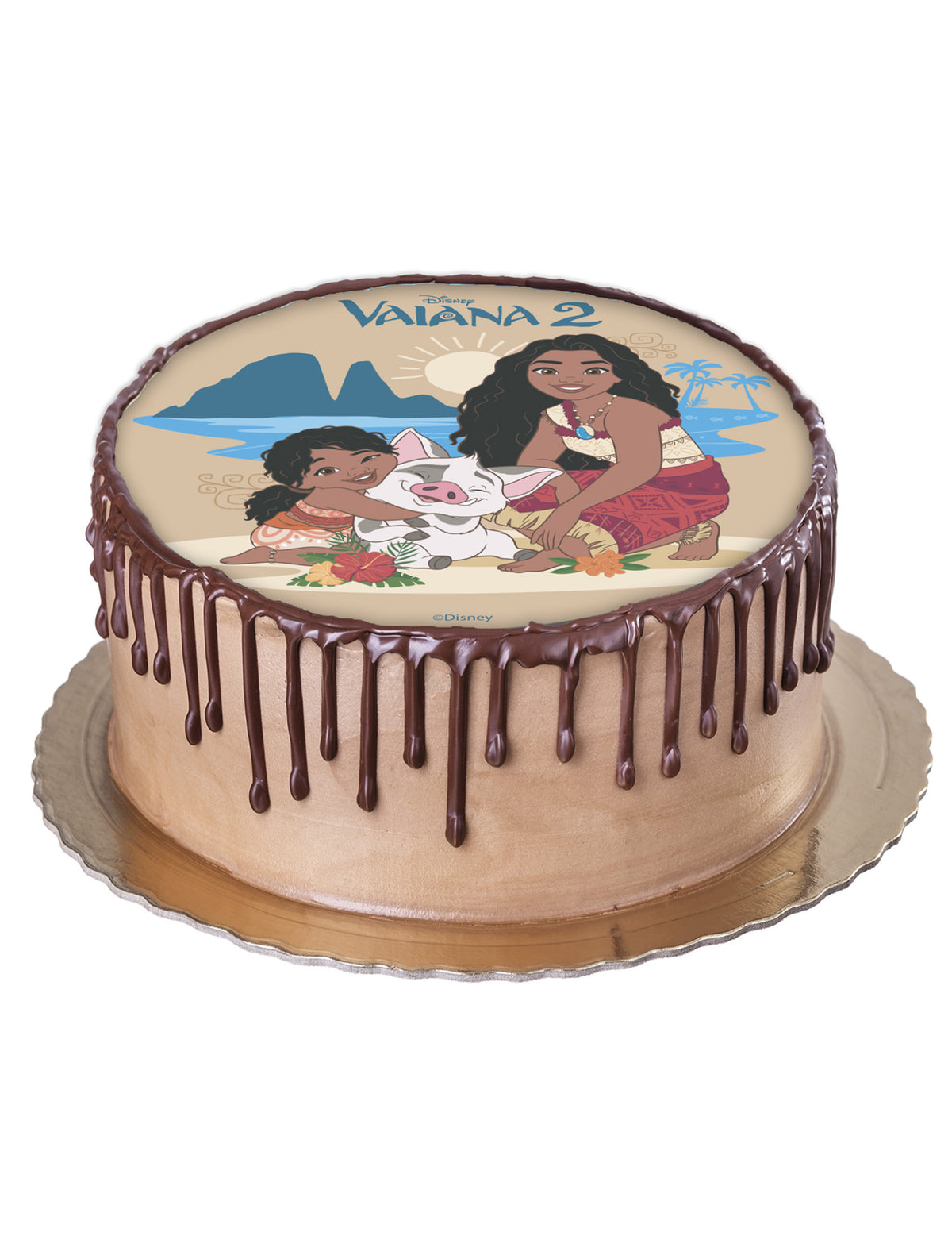 Mise en situation sur un gâteau du disque azyme Vaiana 2