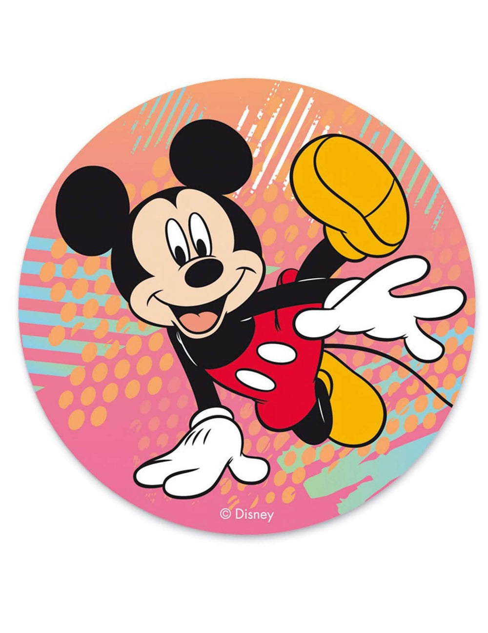 Disque en azyme Mickey danseur rose et multicolore