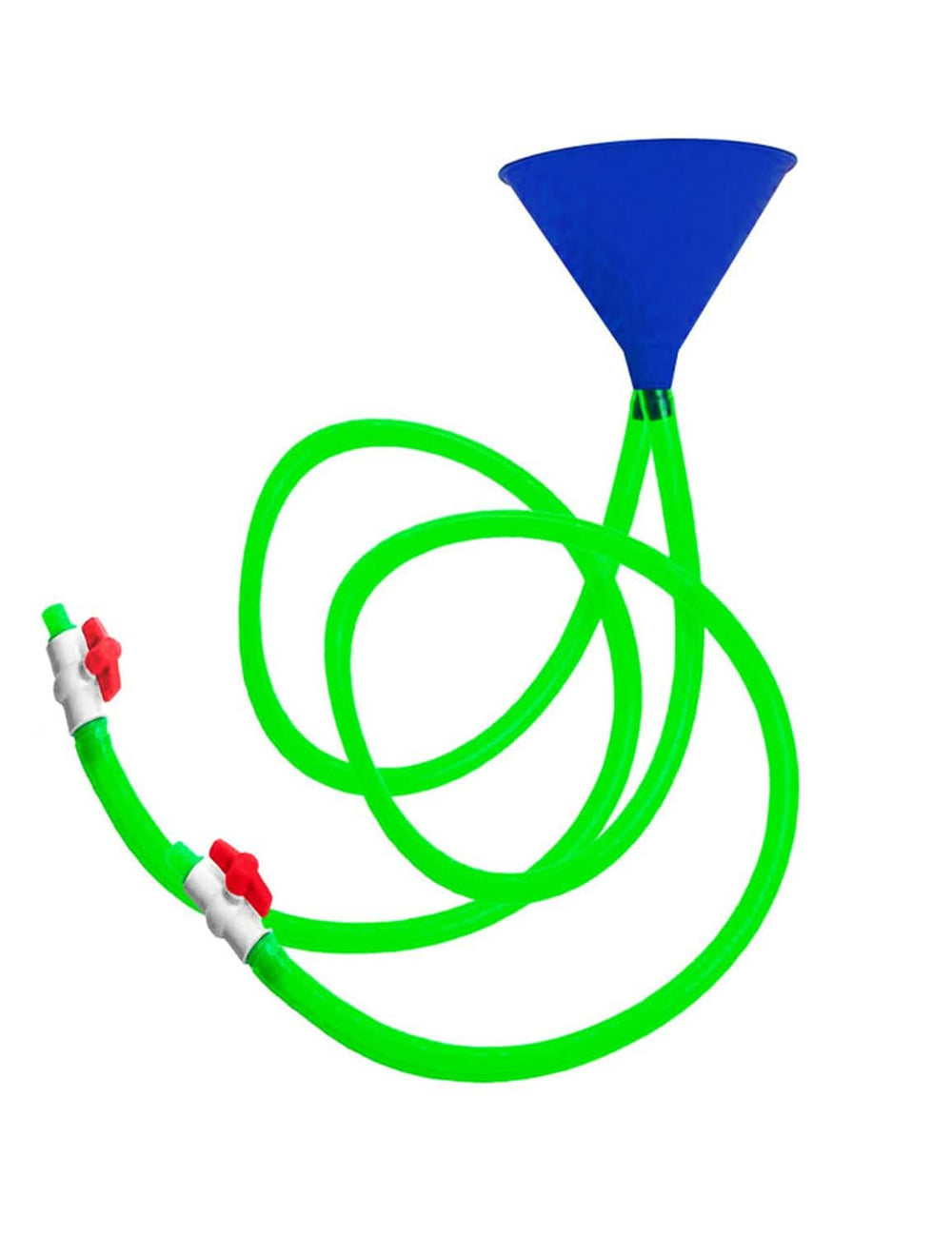 Double entonnoir à boisson pour adulte bleu et vert avec robinets