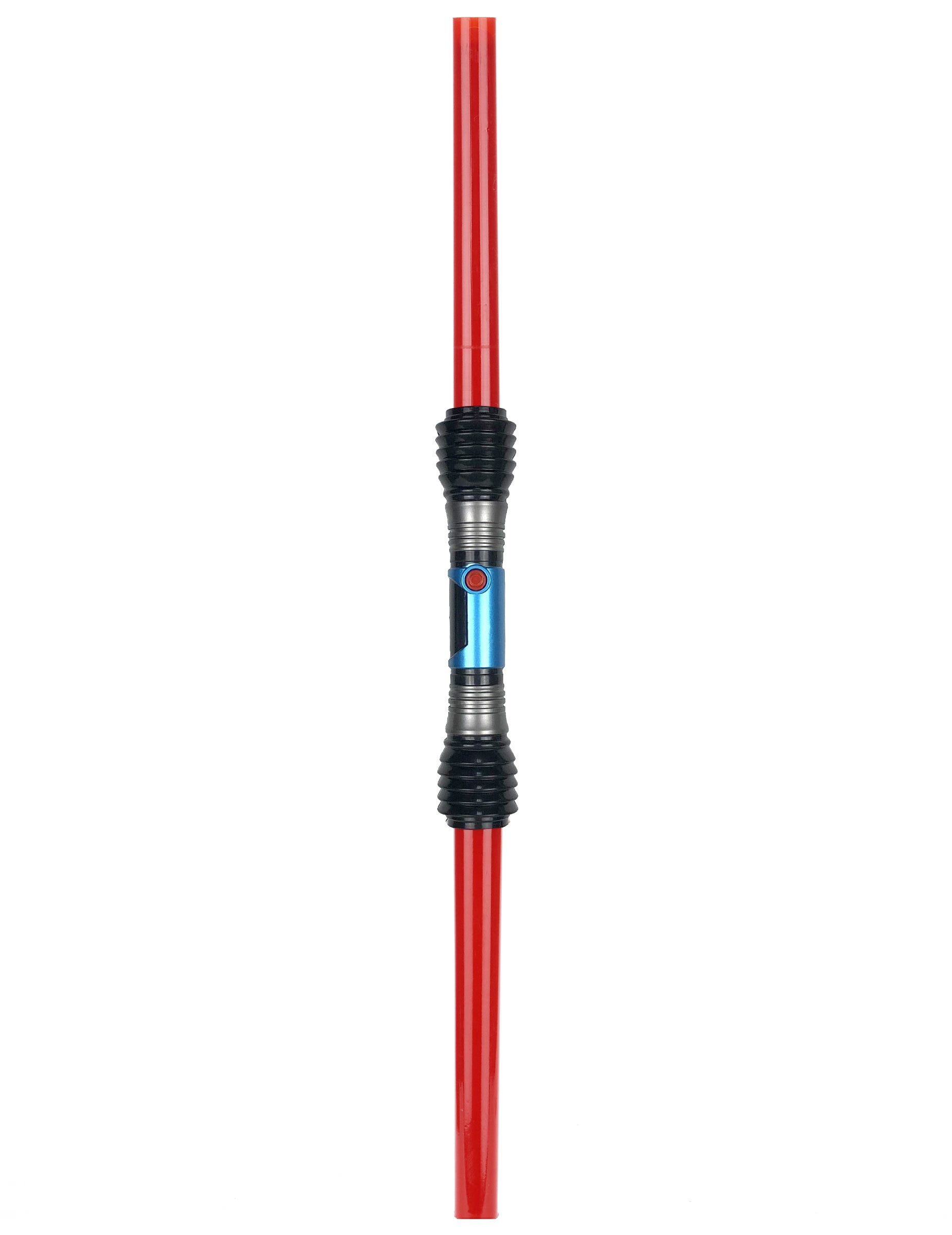 Détail du manche et des doubles lames du double sabre lumineux et sonore pour enfant
