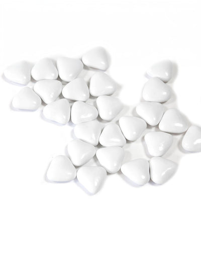 Dragées mini coeur chocolat pour mariage et communion blanc