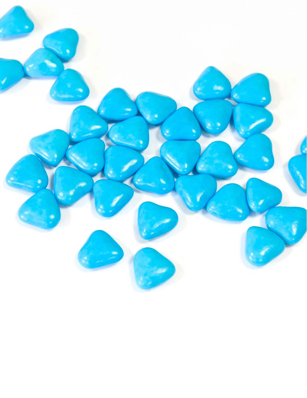 Dragées mini coeur chocolat pour communion turquoise
