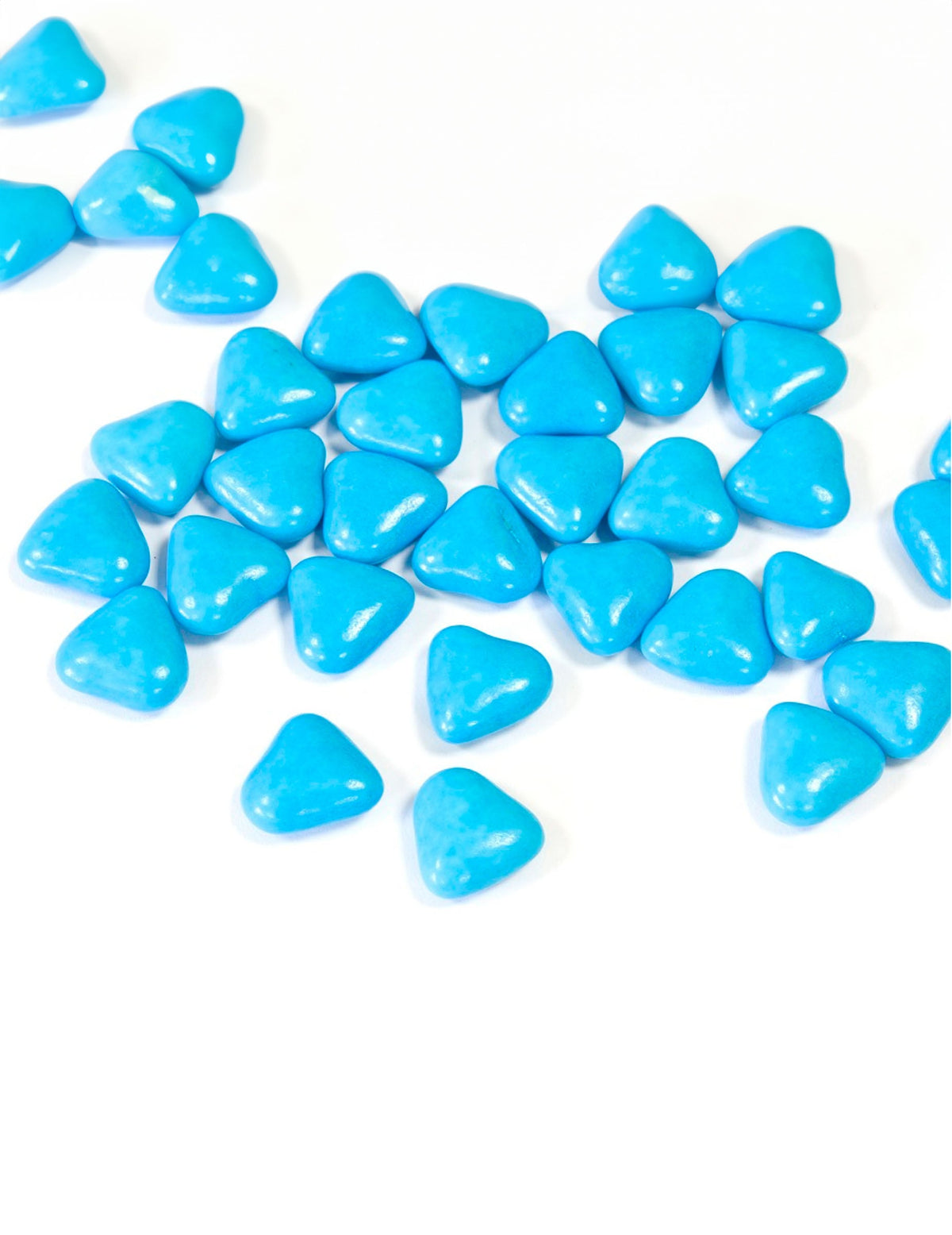 Dragées mini coeur chocolat pour communion turquoise