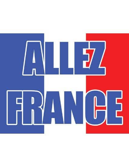 Fahne Allez Frankreich für supporter Blau Weiß Rot