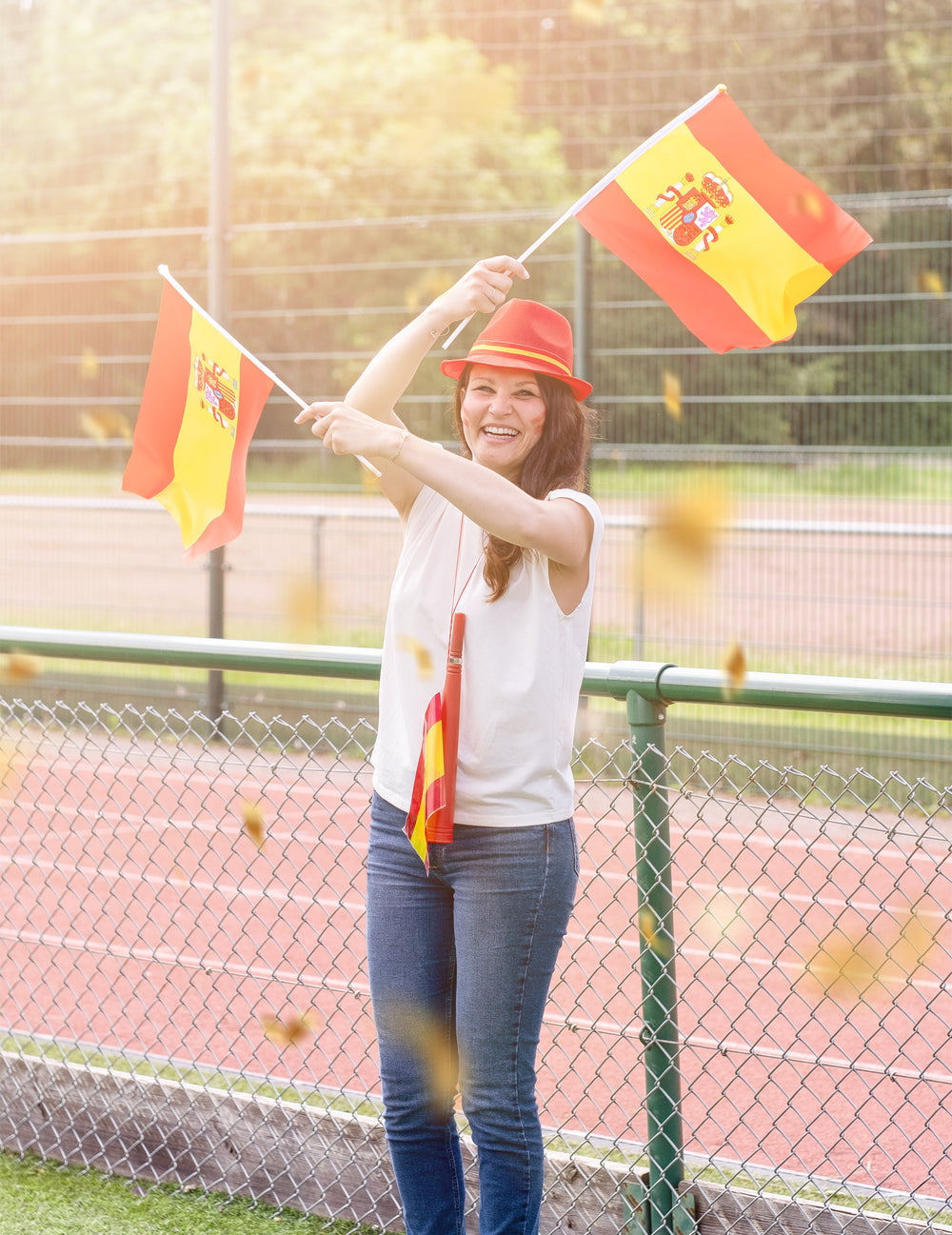 Mise en situation du drapeau d'Espagne pour supporter