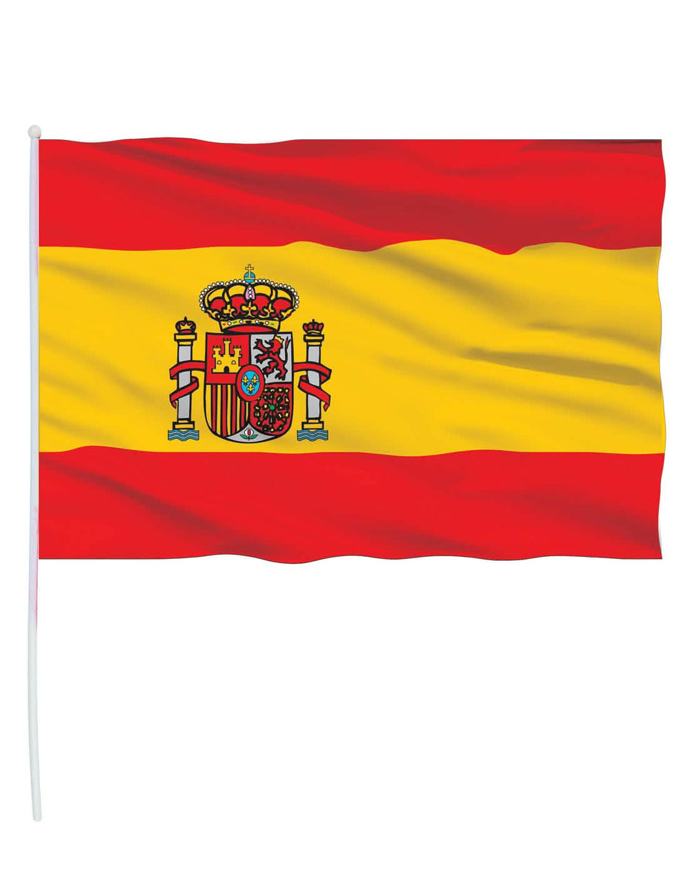 Spanien-Flagge für supporter Rot und Gelb mit Wappen