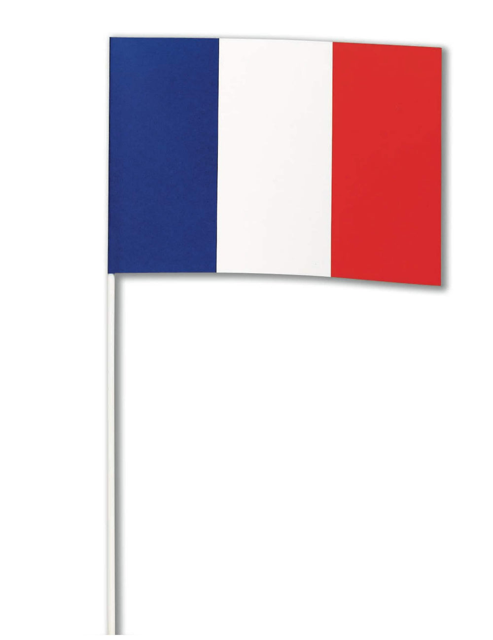 Papierflagge Frankreich Blau Weiß Rot auf Stiel