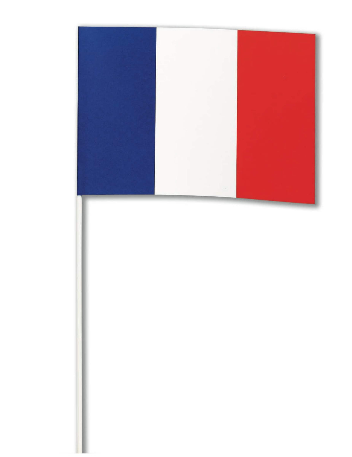 Papierflagge Frankreich Blau Weiß Rot auf Stiel