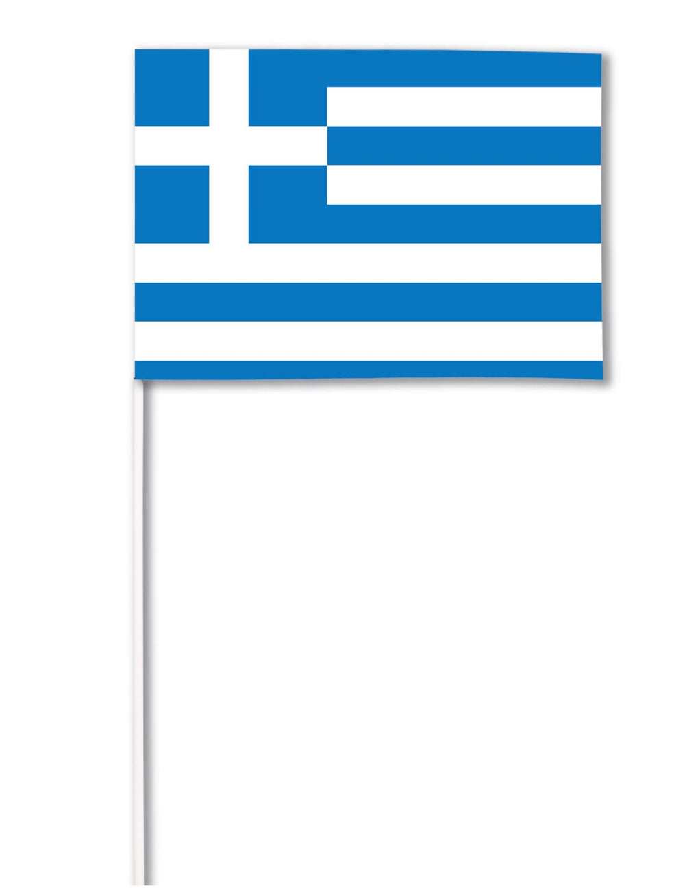 Papierflagge Griechenland Blau und Weiß auf Stiel