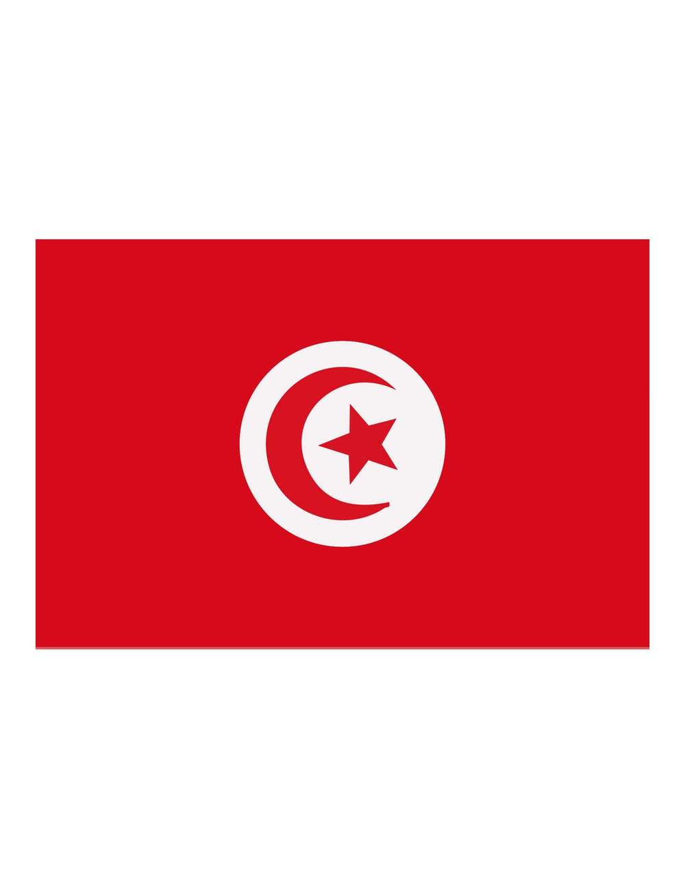 Drapeau Tunisie pour supporter rouge avec croissant et étoile blanche