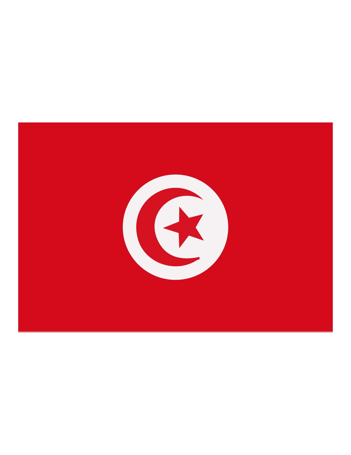 Drapeau Tunisie pour supporter rouge avec croissant et étoile blanche