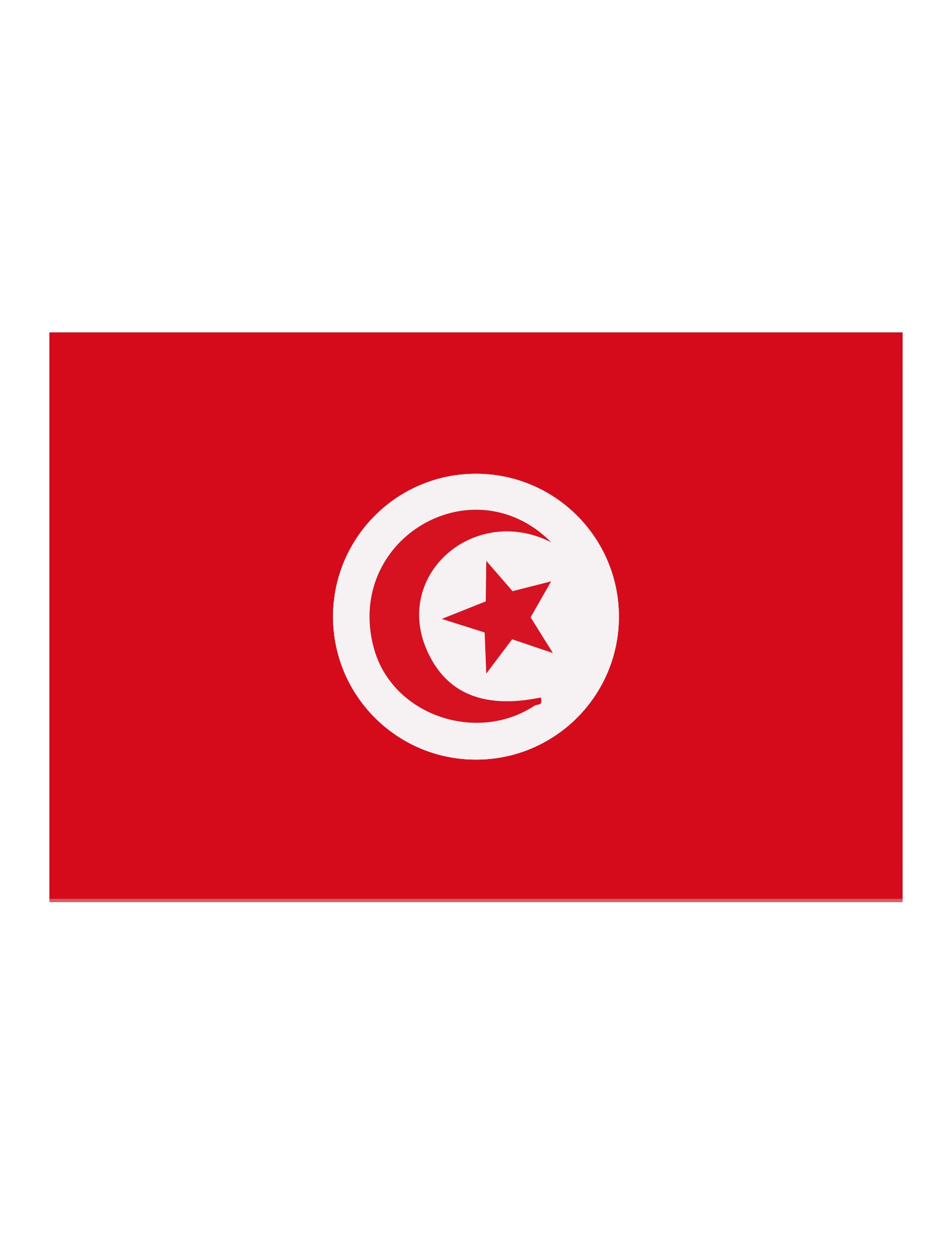 Drapeau Tunisie pour supporter rouge avec croissant et étoile blanche