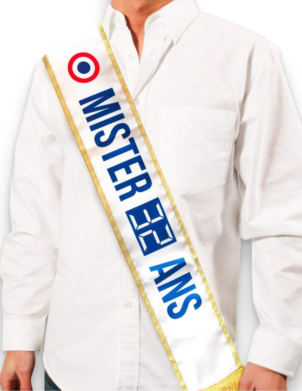 Détail du diplôme et du feutre de l'écharpe tricolore anniversaire Mister