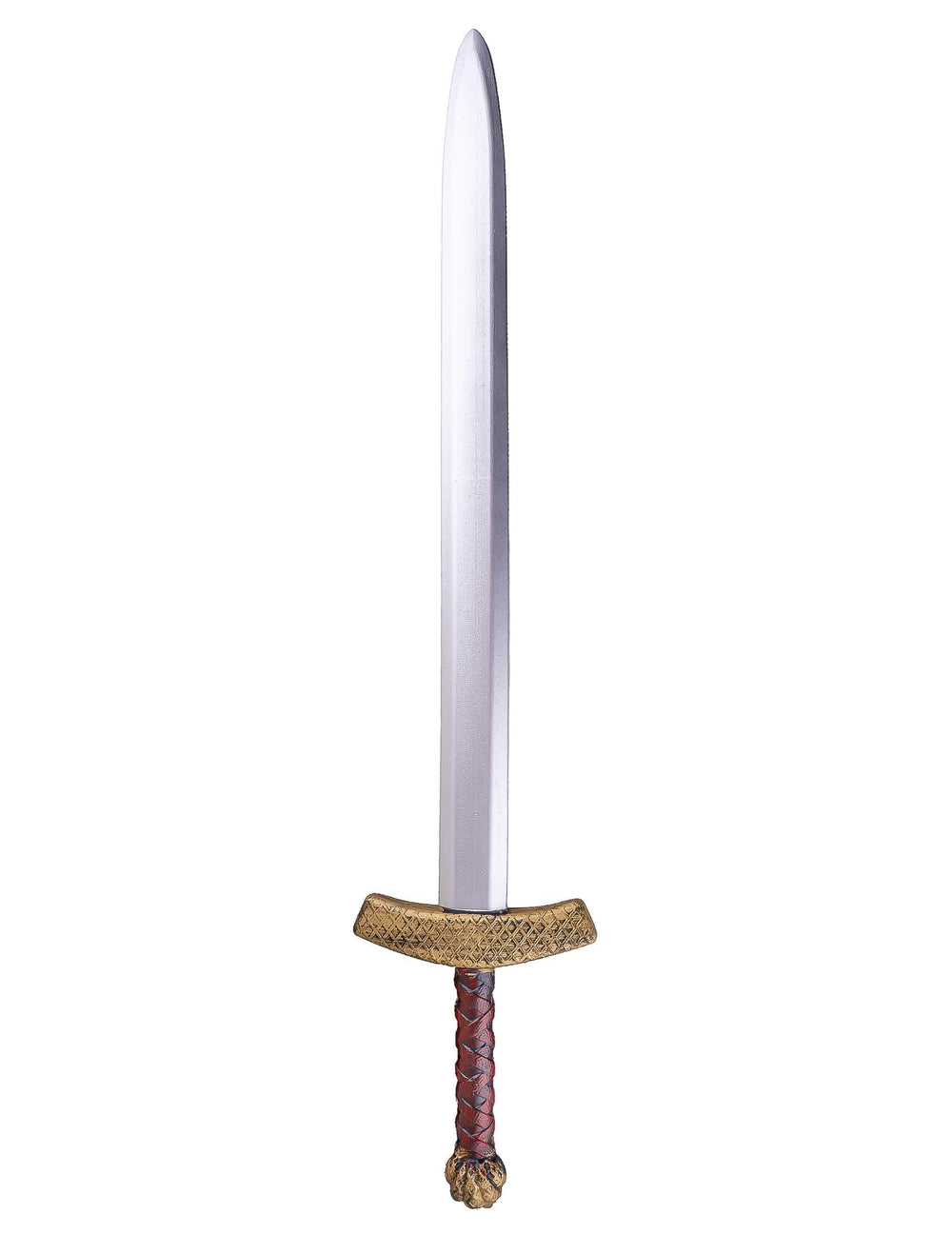 Epée de chevalier médiéval argentée et dorée
