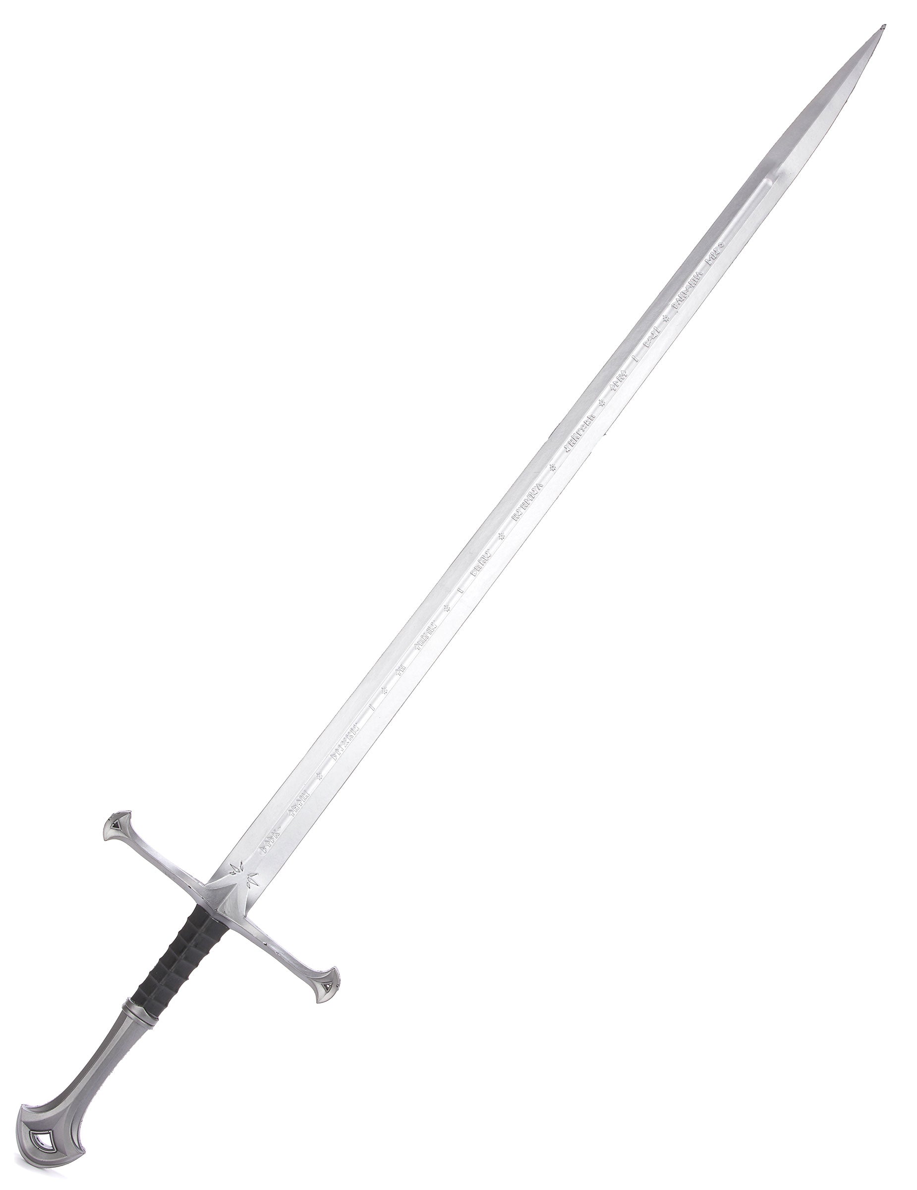 Épée de chevalier médiéval luxe pour adulte argentée avec manche noir