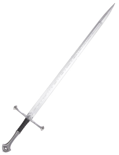 Épée de chevalier médiéval luxe pour adulte argentée avec manche noir