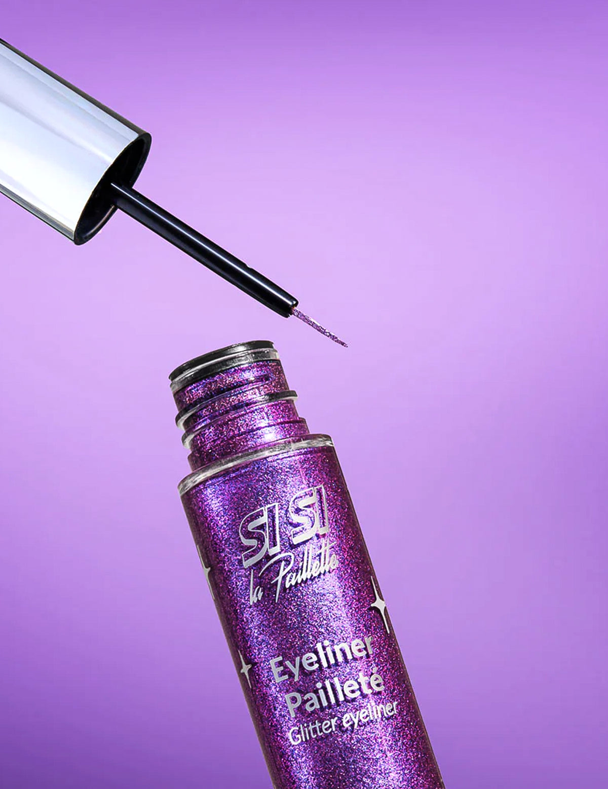 Si si la pailletteâ„¢ Eyeliner mit lila Glitzer