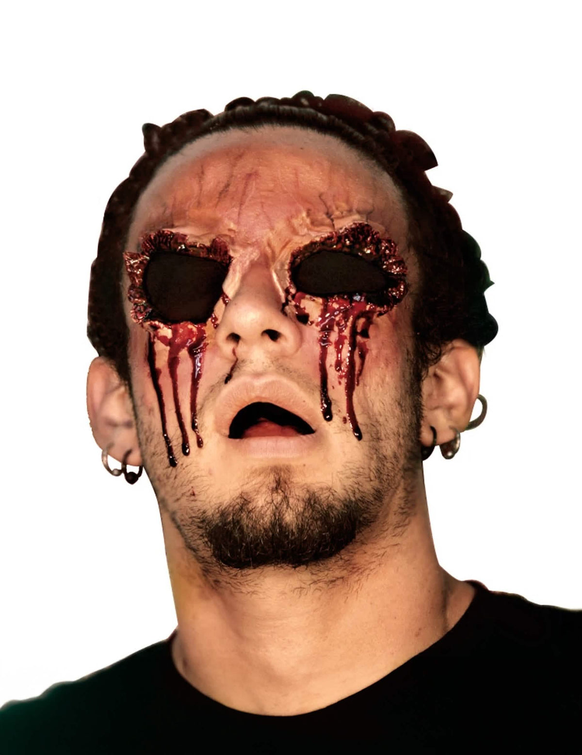 Künstliche Verletzung ohne Augen für Halloween für Erwachsene blutig