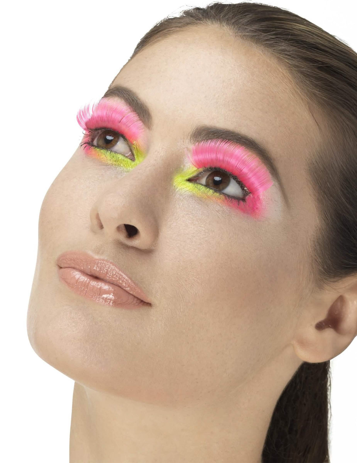 Nahaufnahme der langen rosa Falsche Wimpern für Erwachsene