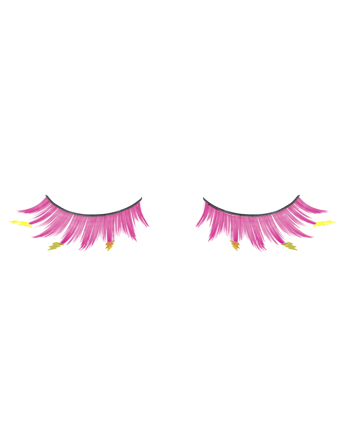 Künstliche Wimpern in Pink mit Blitzen für Erwachsene