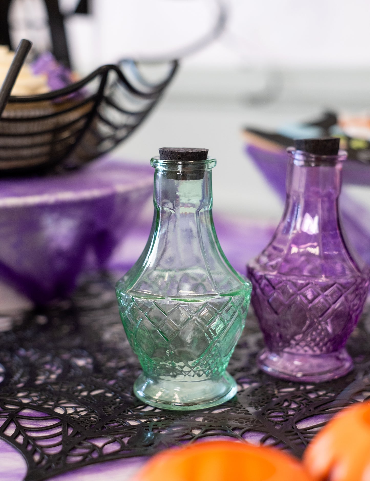 Kleines grünes Glasfläschchen 11,5 cm