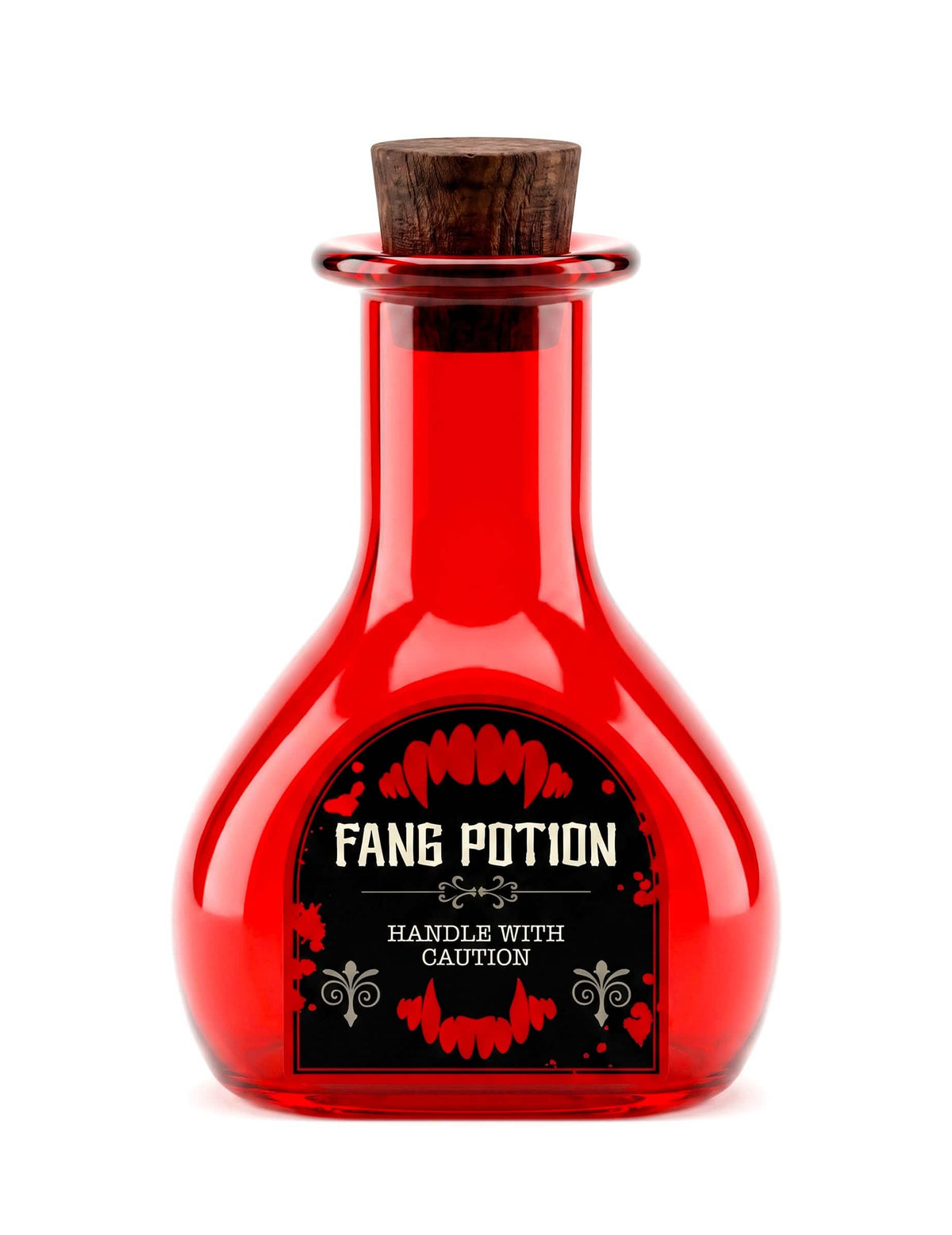 Dekorative Glasflasche Vampir-Potion 10,8 cm in Rot