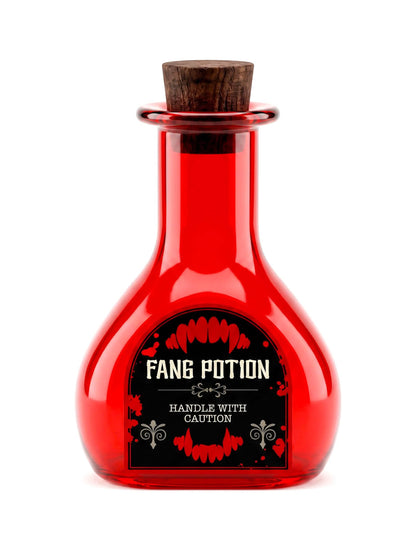 Dekorative Glasflasche Vampir-Potion 10,8 cm in Rot