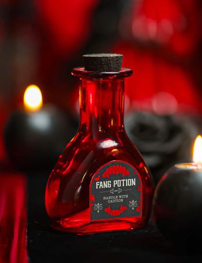 Dekorative Glasflasche Vampir-Potion 10,8 cm in Rot