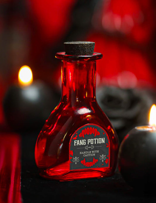 Dekorative Glasflasche Vampir-Potion 10,8 cm in Rot
