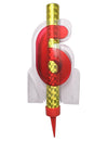Fontaine lumineuse numéro 6 pour anniversaire rouge