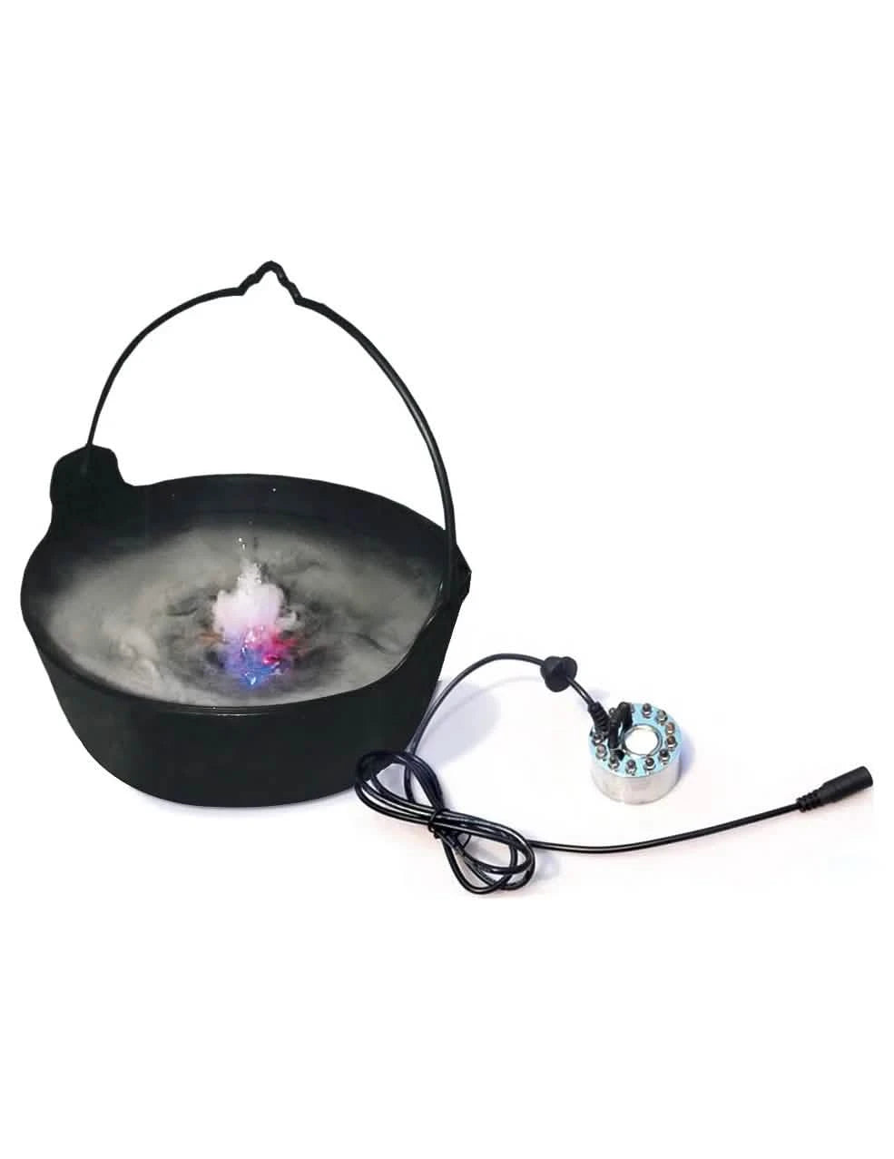 Chaudron avec brume et brumisateur à ultrasons du Fumée et lumière LED Halloween