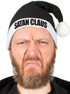 Bonnet de Noël Satan Claus pour adulte noir et blanc