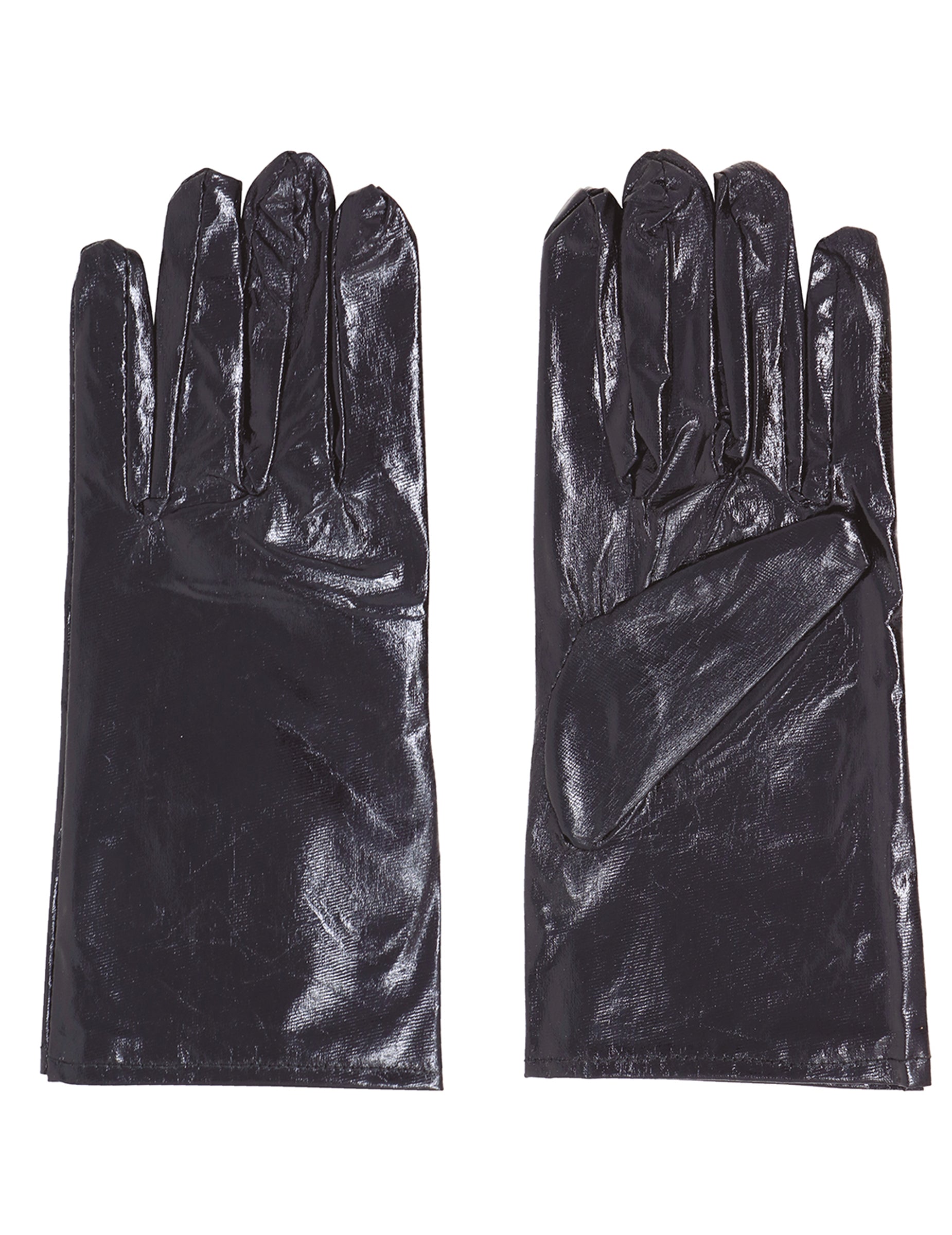 Vue de face et de dos des gants effet cuir pour femme