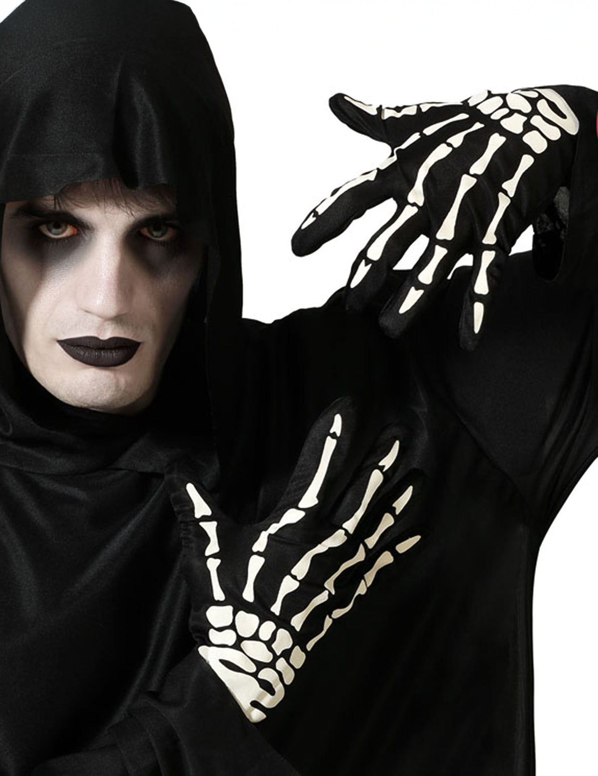 Gants larges squelette pour adulte noir et blanc