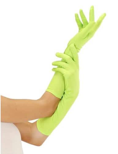 Lange Neon-Handschuhe für Erwachsene Neon-Grün