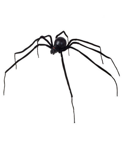 Schwarze Halloween-Spinne für Dekoration mit roten Augen