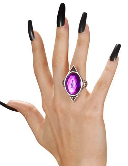 Gothic-Ring für Damen mit violettem Stein