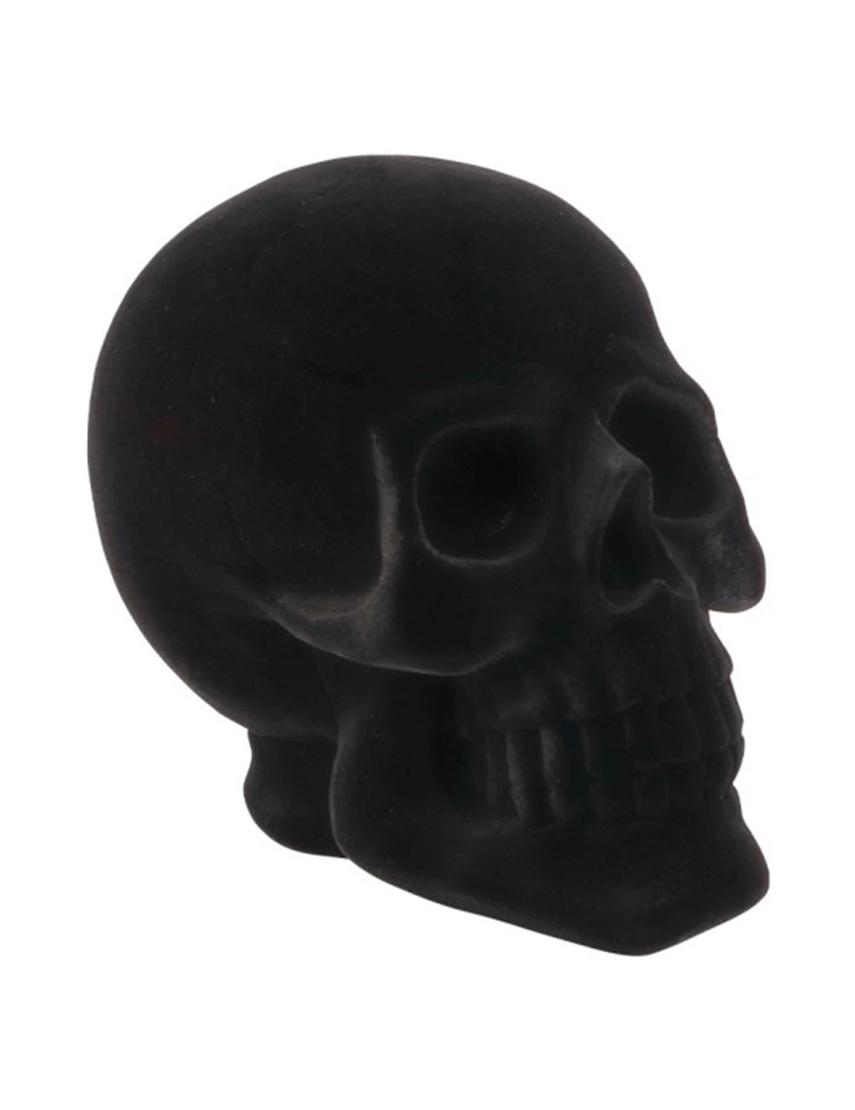 GroÃŸer DekoschÃ¤del in Schwarz Samt-Optik aus Harz 13 x 19 x 16,5 cm