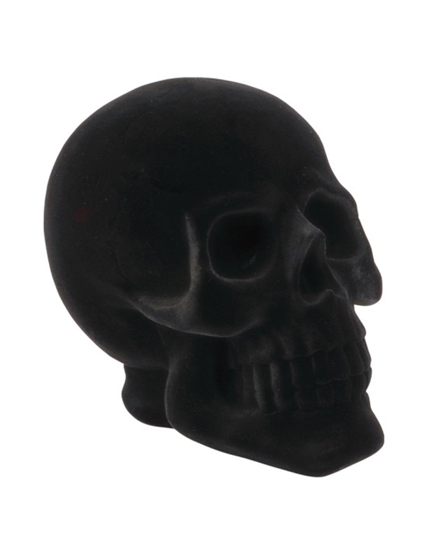 GroÃŸer DekoschÃ¤del in Schwarz Samt-Optik aus Harz 13 x 19 x 16,5 cm