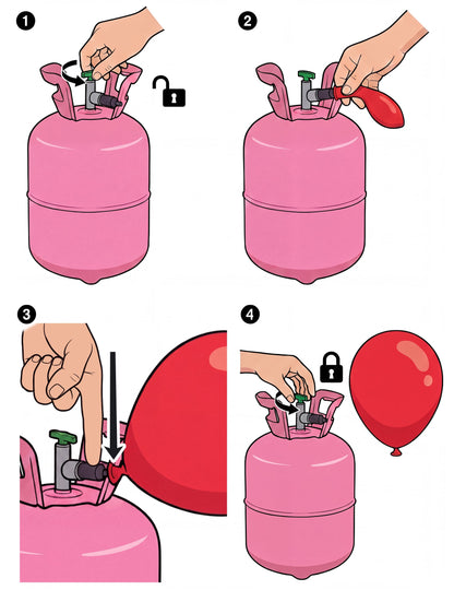 Große Heliumflasche für 85 Ballons