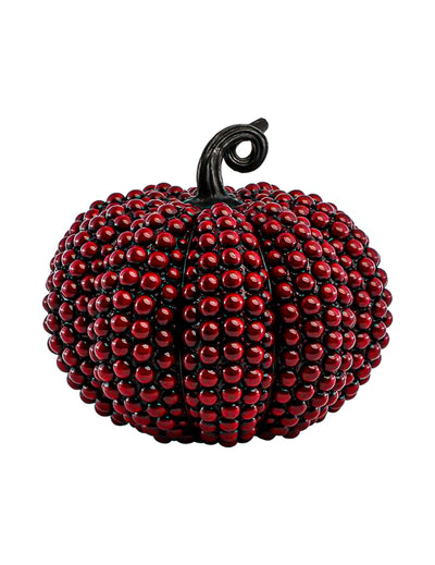 GroÃŸer Halloween Deko-KÃ¼rbis rot mit Perlen 24 x 22 x 21 cm