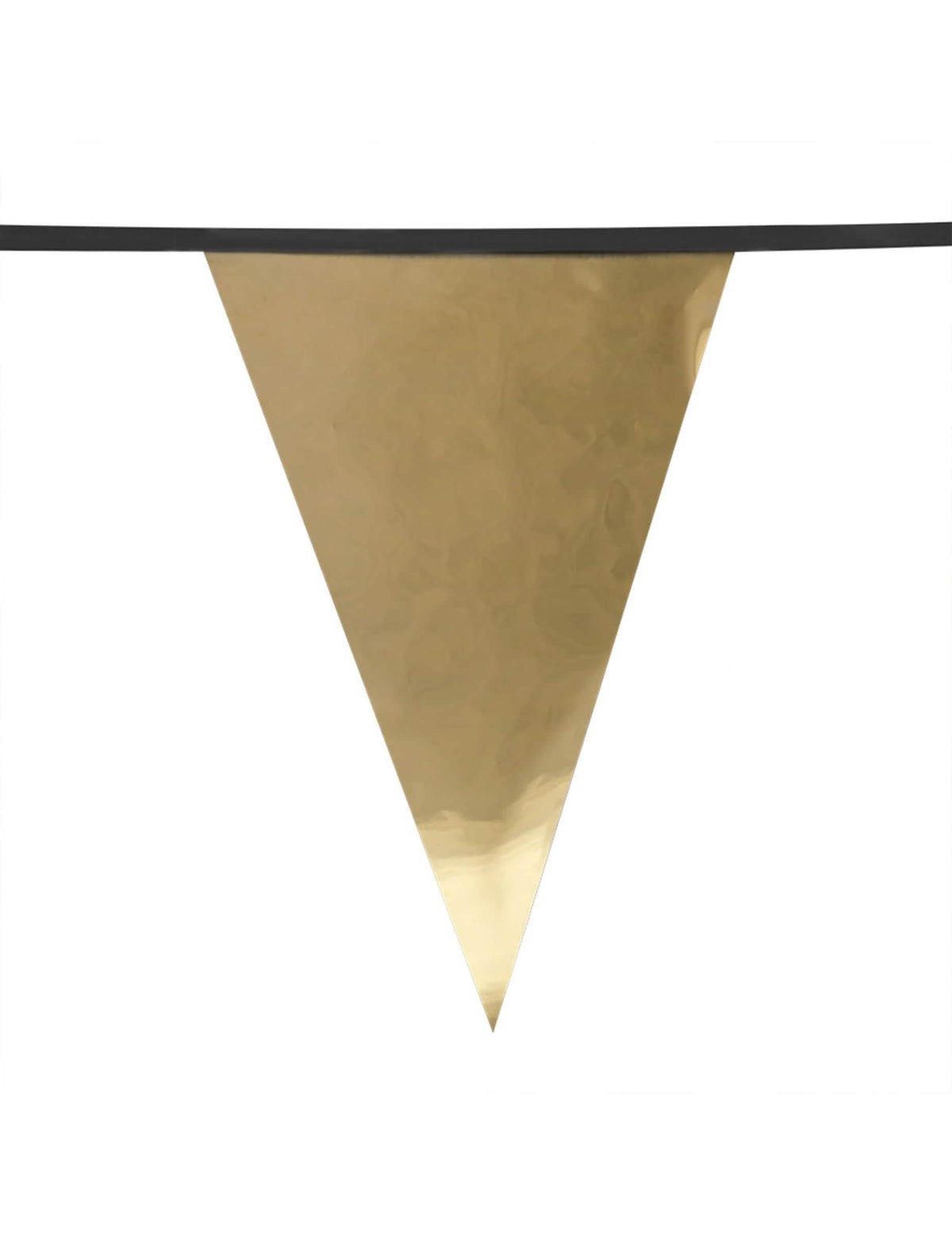Détail du fanion doré de la guirlande de fanions en plastique Pirate Jolly Roger