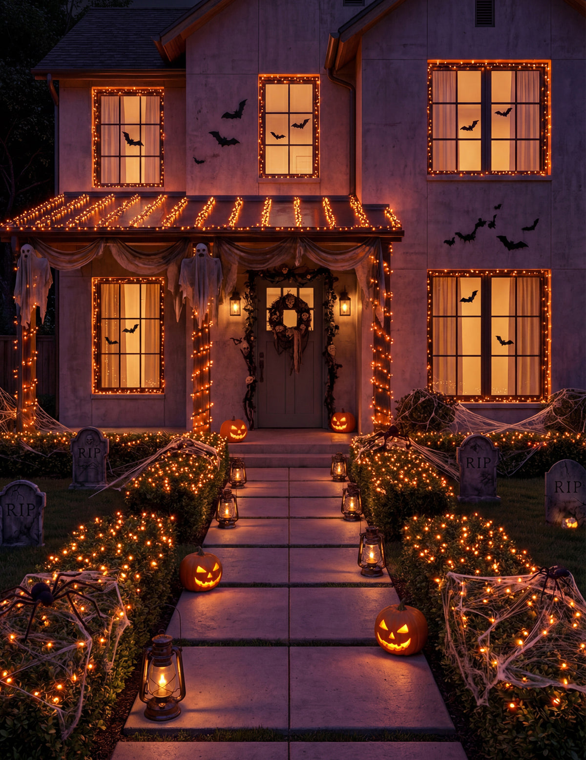 Halloween Lichterkette 100 LEDs orange 10 m