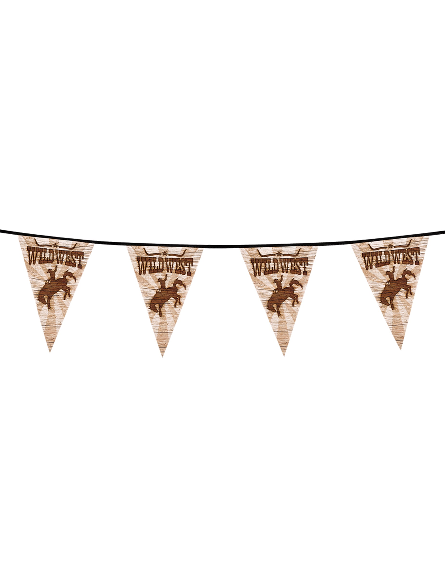 Dimensions d'un fanion de la guirlande fanions Western Wild West